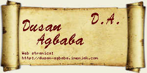 Dušan Agbaba vizit kartica